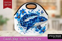 Moray Floral Lunch Bag Blue Flowers Lunch Bug PNG Product Image 1