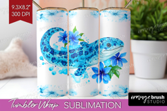 Moray Floral Tumbler Wrap Blue Flowers Tumbler PNG Product Image 1