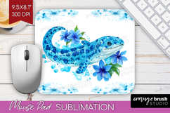Moray Floral Mouse Pad Sublimation Blue Flowers Mousepad PNG Product Image 1
