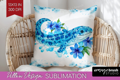 Moray Floral Pillow Sublimation Blue Flowers Pillow Cover Product Image 1