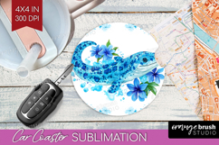 Moray Floral Car Coaster Blue Flowers Coaster PNG Product Image 1