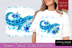 Moray Floral Square Tshirt Background Blue Flowers PNG Product Image 1
