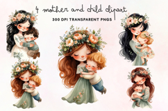 Mother and Child Clipart PNG Product Image 1