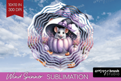 Mouse Halloween Wind Spinner Sublimation PNG Coquette Round Product Image 1