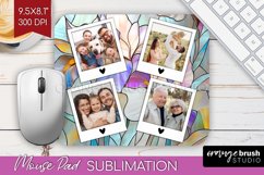 Stained Glass Photo Mouse Pad PNG - Flowers Picture Frame Product Image 1