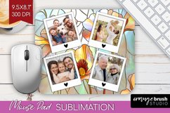 Stained Glass Photo Mouse Pad PNG - Flowers Picture Frame Product Image 1