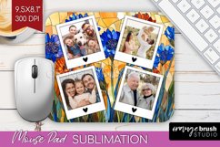 Stained Glass Photo Mouse Pad PNG - Flowers Picture Frame Product Image 1