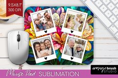 Stained Glass Photo Mouse Pad PNG - Flowers Picture Frame Product Image 1