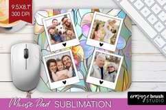 Stained Glass Photo Mouse Pad PNG - Flowers Picture Frame Product Image 1