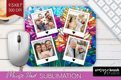 Stained Glass Photo Mouse Pad PNG - Flowers Picture Frame Product Image 1