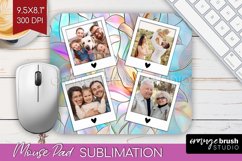 Stained Glass Photo Mouse Pad PNG - Flowers Picture Frame Product Image 1