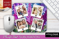 Stained Glass Photo Mouse Pad PNG - Flowers Picture Frame Product Image 1