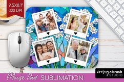 Stained Glass Photo Mouse Pad PNG - Flowers Picture Frame Product Image 1