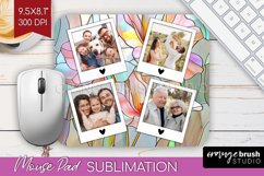 Stained Glass Photo Mouse Pad PNG - Flowers Picture Frame Product Image 1