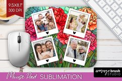 Stained Glass Photo Mouse Pad PNG - Flowers Picture Frame Product Image 1