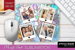 Stained Glass Photo Mouse Pad PNG - Flowers Picture Frame Product Image 1