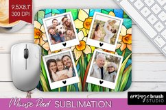 Stained Glass Photo Mouse Pad PNG - Flowers Picture Frame Product Image 1