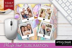 Stained Glass Photo Mouse Pad PNG - Flowers Picture Frame Product Image 1
