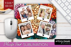 Stained Glass Photo Mouse Pad PNG - Flowers Picture Frame Product Image 1