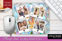 Stained Glass Photo Mouse Pad PNG - Flowers Picture Frame Product Image 1