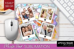 Stained Glass Photo Mouse Pad PNG - Flowers Picture Frame Product Image 1