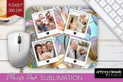 Stained Glass Photo Mouse Pad PNG - Flowers Picture Frame Product Image 1