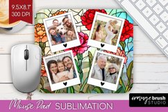 Stained Glass Photo Mouse Pad PNG - Flowers Picture Frame Product Image 1