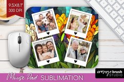 Stained Glass Photo Mouse Pad PNG - Flowers Picture Frame Product Image 1