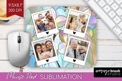 Stained Glass Photo Mouse Pad PNG - Flowers Picture Frame Product Image 1