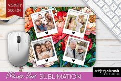 Stained Glass Photo Mouse Pad PNG - Flowers Picture Frame Product Image 1