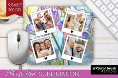 Stained Glass Photo Mouse Pad PNG - Flowers Picture Frame Product Image 1