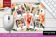Floral Photo Mouse Pad PNG - Peony Flower Picture Frame Pad Product Image 1