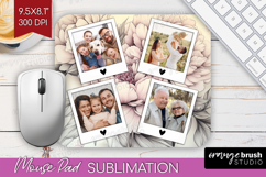 Floral Photo Mouse Pad PNG - Peony Flower Picture Frame Pad Product Image 1