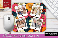 Retro Flowers Photo Mouse Pad PNG - Floral Picture Frame Pad Product Image 1