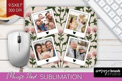 Flowers Photo Mouse Pad PNG - Vintage Floral Picture Frame Product Image 1