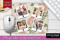 Flowers Photo Mouse Pad PNG - Vintage Floral Picture Frame Product Image 1