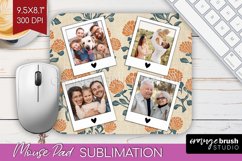 Flowers Photo Mouse Pad PNG - Vintage Floral Picture Frame Product Image 1