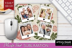 Flowers Photo Mouse Pad PNG - Vintage Floral Picture Frame Product Image 1