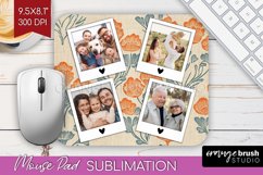 Flowers Photo Mouse Pad PNG - Vintage Floral Picture Frame Product Image 1