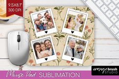 Flowers Photo Mouse Pad PNG - Vintage Floral Picture Frame Product Image 1