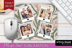Flowers Photo Mouse Pad PNG - Vintage Floral Picture Frame Product Image 1