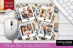 Flowers Photo Mouse Pad PNG - Vintage Floral Picture Frame Product Image 1