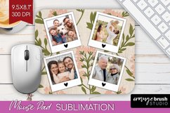 Flowers Photo Mouse Pad PNG - Vintage Floral Picture Frame Product Image 1
