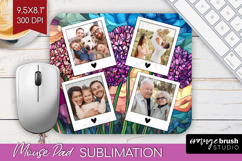 Stained Glass Photo Mouse Pad PNG - Flowers Picture Frame Product Image 1
