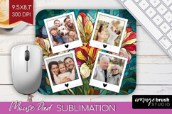 Stained Glass Photo Mouse Pad PNG - Flowers Picture Frame Product Image 1