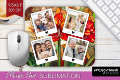 Stained Glass Photo Mouse Pad PNG - Flowers Picture Frame Product Image 1