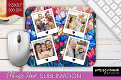 Stained Glass Photo Mouse Pad PNG - Flowers Picture Frame Product Image 1