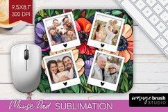 Stained Glass Photo Mouse Pad PNG - Flowers Picture Frame Product Image 1