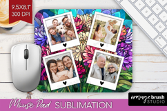 Stained Glass Photo Mouse Pad PNG - Flowers Picture Frame Product Image 1