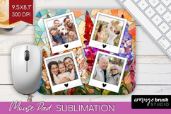 Stained Glass Photo Mouse Pad PNG - Flowers Picture Frame Product Image 1